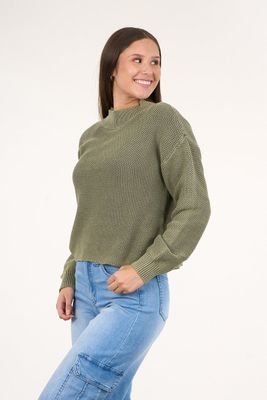 Imagen 2 del producto Sweater mujer algodon con proceso Verde Polemic