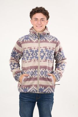 Poleron Mini sherpa full cierre y gorro Crudo wi8313 Polemic