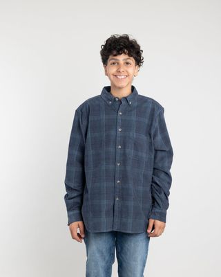 Imagen 1 del producto Camisa cotele juvenil a cuadros algodón Polemic