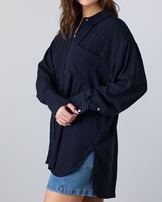 Imagen 2 del producto Blusa Mujer manga larga Relaxed Fit Negro Polemic