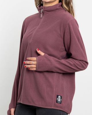 Imagen 2 del producto Poleron mujer polar Fantasia medio cierre  Burdeo Polemic