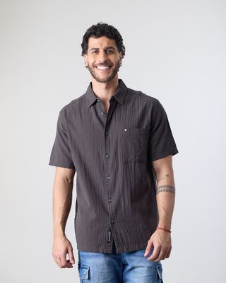 Camisa manga corta Hombre Algodón con textura XV5782 Polemic