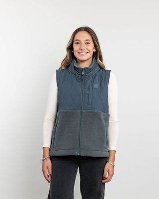 Imagen 2 del producto Poleron mujer Polar sin mangas Vest Sherpa acolchado Verde Polemic