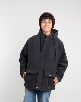Imagen 1 del producto Chaqueta Canvas niño forrada en sherpa Negro Polemic