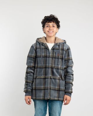 Imagen 2 del producto Chaqueta Campera juvenil forrada en Micropolar Leñadora con gorro Polemic