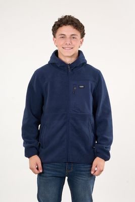 Poleron Micropolar Full Zipper y gorro Azul wi8306 Polemic