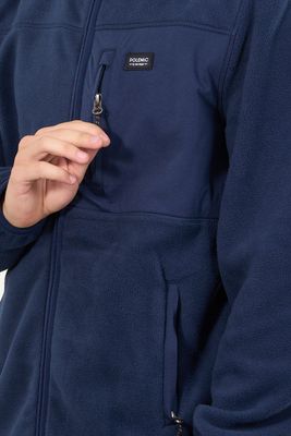 Imagen 2 del producto Poleron Micropolar Full Zipper y gorro Azul wi8306 Polemic