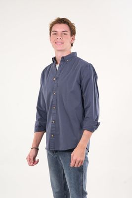 Camisa manga Larga de algodón Twill procesada wi5306 Polemic