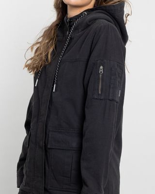 Imagen 2 del producto Chaqueta gabardina mujer con interior Sherpa Negro Negro Polemic