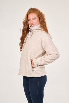 Imagen 2 del producto Poleron sherpa hot print medio cierre Crudo mujer Polemic