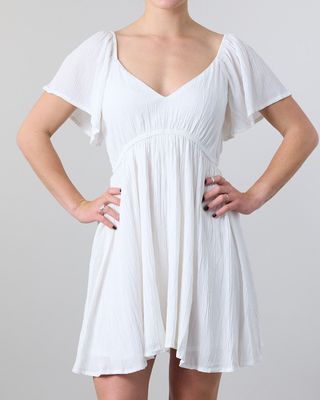 Imagen 2 del producto Vestido Smock Crep Manga ancha Blanco Polemic