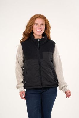 Polar sin mangas look sherpa con acolchado Negro mujer Polemic