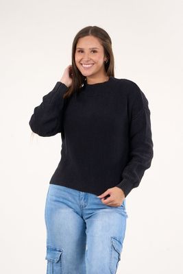 Imagen 2 del producto Sweater mujer algodon con proceso Negro Polemic