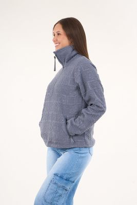 Imagen 2 del producto Poleron sherpa hot print medio cierre Azul mujer Polemic