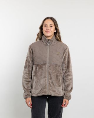 Imagen 2 del producto Poleron mujer Polar Acolchado Shaggy Bonded Beige Polemic