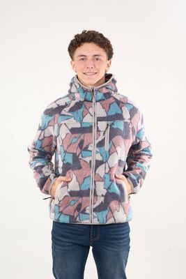 Poleron Mini sherpa full cierre y gorro Azul wi8312 Polemic