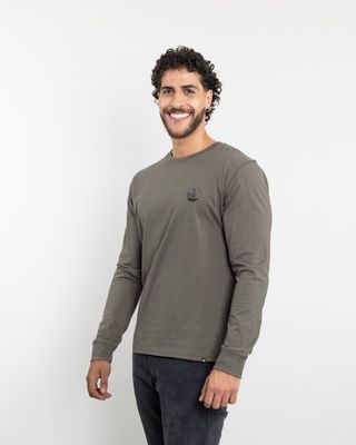 Imagen 2 del producto Polera manga larga hombre algodón clasico Verde Polemic