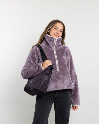 Imagen 2 del producto Poleron mujer Polar Shaggy Bonded medio cierre Lila Polemic