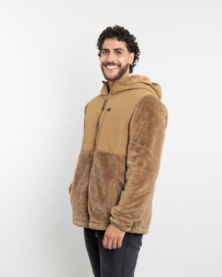 Imagen 2 del producto Poleron hombre Polar Shaggy aplicación tela con gorro 8731 Polemic