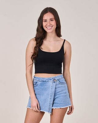 Polera Crop tejido diagonal VS1710 - Polemic Girl