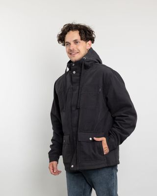 Imagen 2 del producto Chaqueta Canvas Hombre forrada en sherpa Negro Polemic