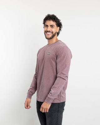Imagen 2 del producto Polera manga larga hombre tela procesada Burdeo Polemic