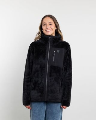 Imagen 2 del producto Poleron mujer Polar shaggy bonded Negro Negro Polemic