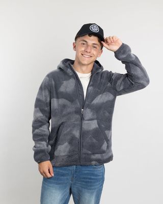 Imagen 2 del producto Polerón Juvenil Mini Sherpa Print con gorro Polemic