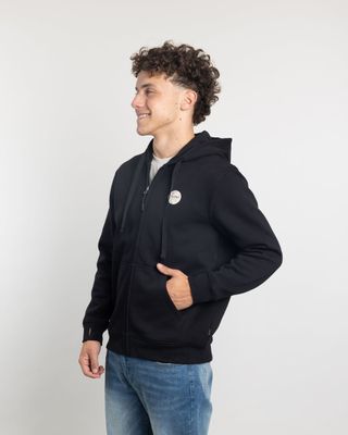 Imagen 2 del producto Poleron con cierre y gorro Invierno Negro niño POLEMIC