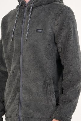 Imagen 2 del producto Poleron Bonded Shaggy con gorro Gris wi8301 Polemic