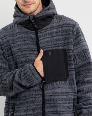 Imagen 2 del producto Polerón Hombre Mini Sherpa Full estampado con gorro Polemic