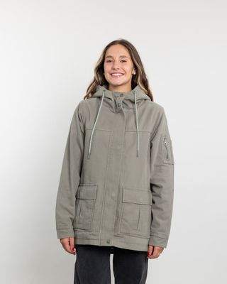 Imagen 2 del producto Chaqueta gabardina mujer con interior Sherpa Verde Verde Polemic