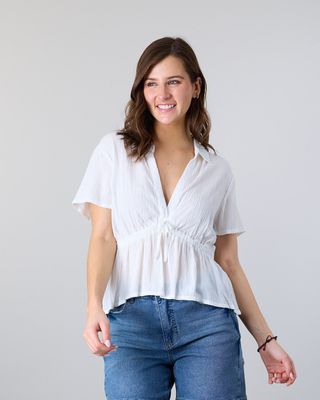 Imagen 1 del producto Blusa Mujer Escote V Crep  Blanco Polemic
