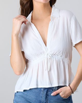 Imagen 2 del producto Blusa Mujer Escote V Crep  Blanco Polemic