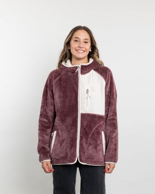 Imagen 2 del producto Poleron mujer Polar Shaggy Bonded con gorro Burdeo Polemic