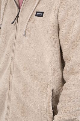 Imagen 2 del producto Poleron Bonded Shaggy con gorro Crudo wi8301 Polemic