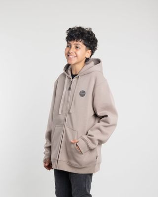 Imagen 2 del producto Poleron con cierre y gorro Invierno Beige niño POLEMIC