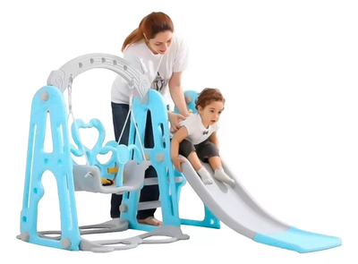 Columpio Resbalin Para Niños 3 En 1/Celeste
