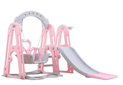 Columpio Resbalin Aro De Basket  3 En 1 Rosa