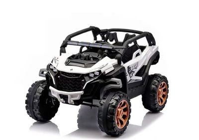 Jeep Auto 4X4 A Bateria 12V Con Control Remoto Blanco 801