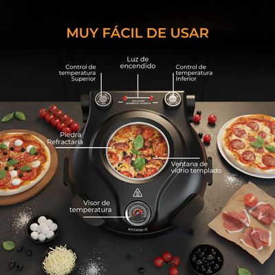 Imagen 2 del producto Horno Pizza a la Piedra Black Edition Kitchen-It