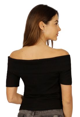 Imagen 2 del producto Polera Kiara I Doble Cuello Negra Divino Jeans