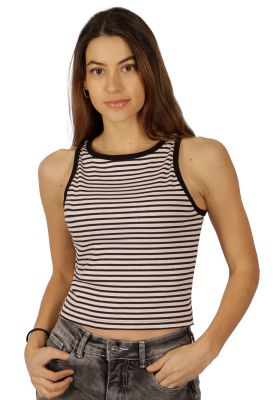 Polera Lia I Rayada Blanca-Negra Divino Jeans