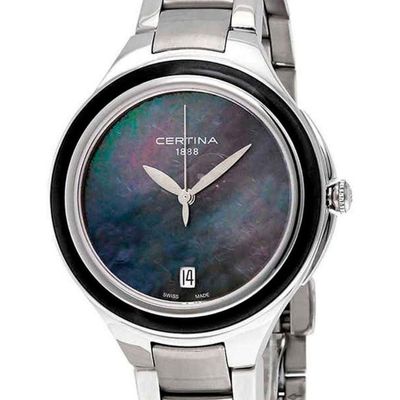 Certina Ds Queen Cuarzo Esfera Negra Mother Of Pearl