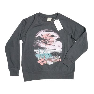 POLERON RIPCURL MUJER GRIS ESTAMPADO ROSADO