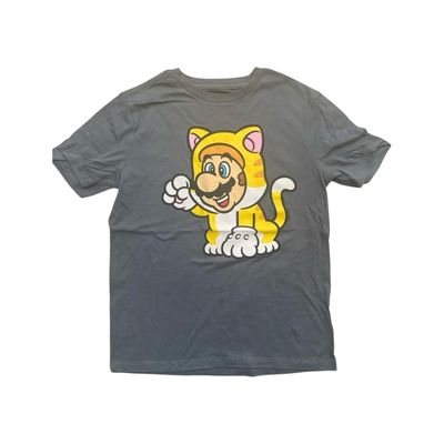 Polera Mario Bros Traje de Gato Gris Niño