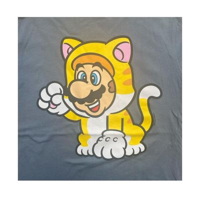 Imagen 2 del producto Polera Mario Bros Traje de Gato Gris Niño