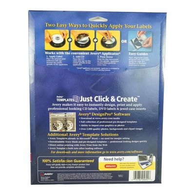 Imagen 2 del producto 40 ETIQUETAS PARA CD AVERY 5962 - 20HJS CARTA BLANCO