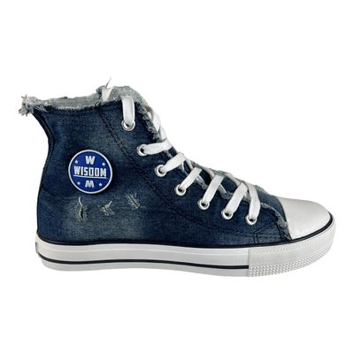 Zapatilla Wisdom Lona Azul Tipo Conv