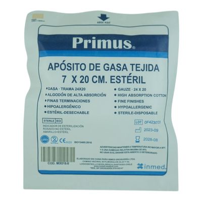 APOSITO DE GASA TEJIDA 7X20CM ESTERIL 10 UNIDADES